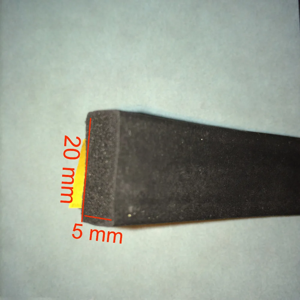 3m x 20mm x 5mm self adhesive flat EPDM rubber foam cabinet door window insulation seal strip