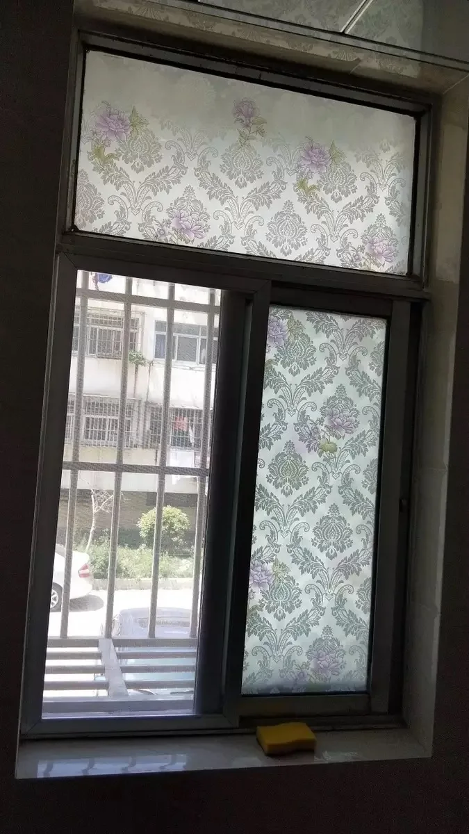 

Stained Privacy Window Film Glass stickers Purple rose flowersSelf-Adhesive balcony Bedroom Home Decorative PVC films 60*500cm
