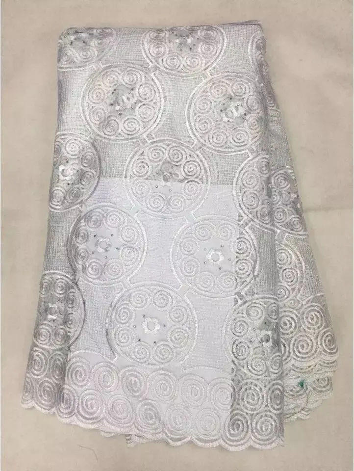 Простой белый камень Швейцарский гипюр кружева cupion шнур кружевной ткани