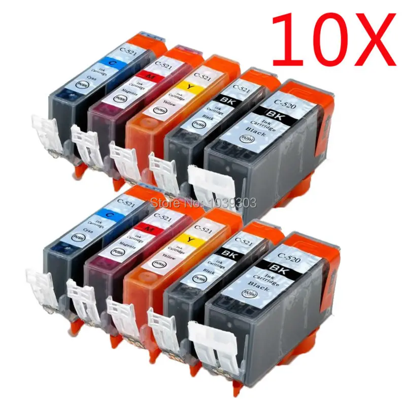 10 X W/Chip PGI520 CLI521 Совместимый картридж для принтера canon PIXMA MP540 / MP545 MP550 MP558 MP560 MP568|ink
