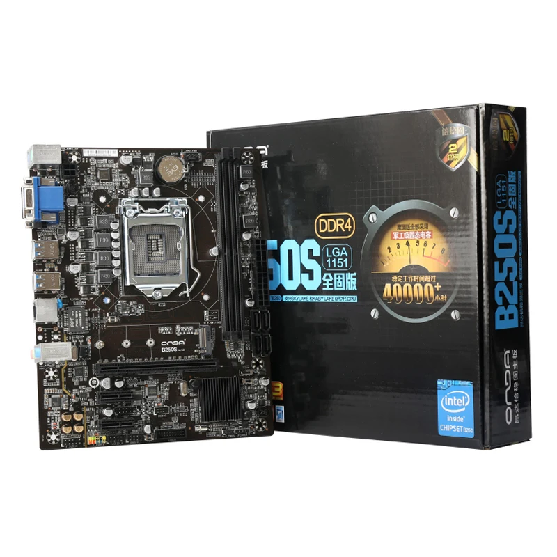 Onda B250S материнская плата LGA 1151 DDR4 памяти объемом до 32 GB SATA3.0 M.2 6-фазная VGA/DVI Материнская плата Intel B250 M-ATX 4-х ядерный процессор