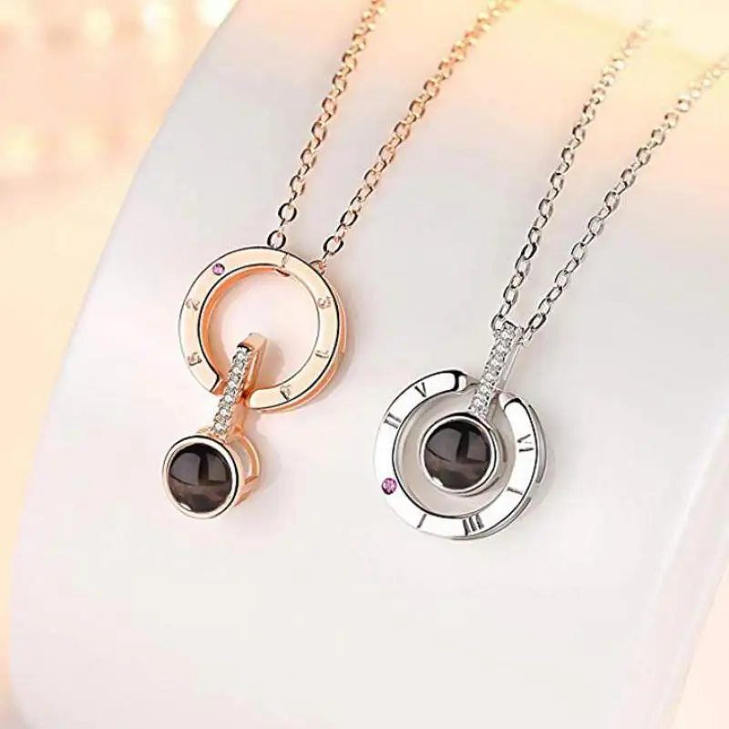 Классическое ожерелье с подвеской Я тебя люблю на 100 языках романтическое колье