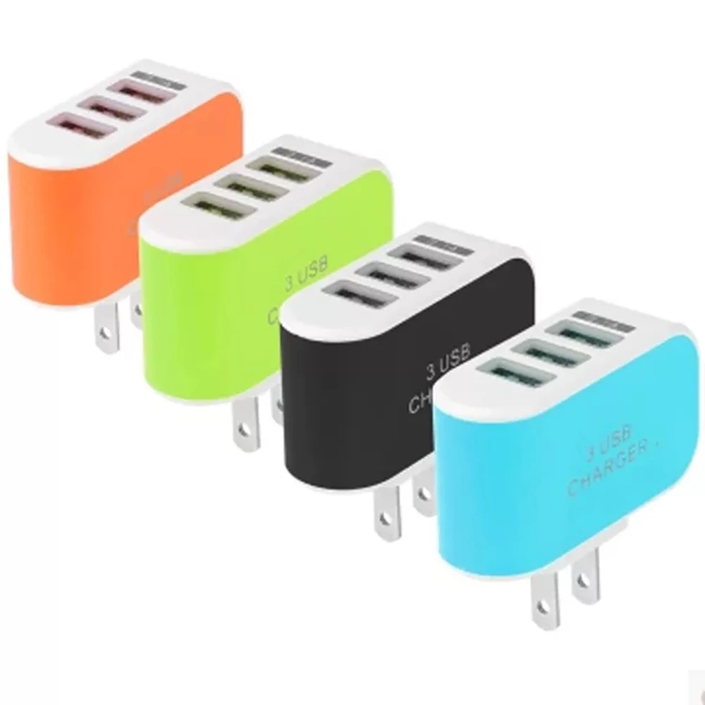 3 USB конфеты зарядное устройство для путешествий дома AC настенное Android умный