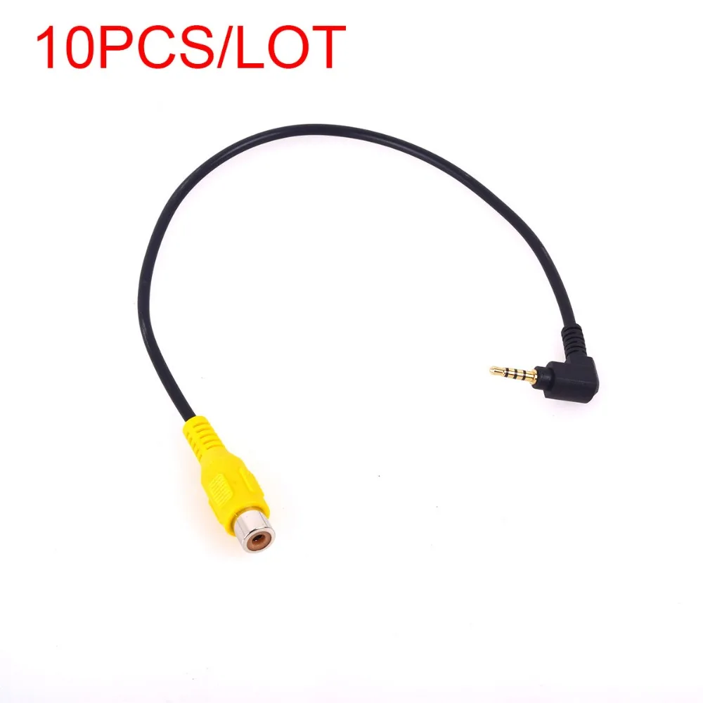 Кабель адаптер 10 шт./лот с RCA на AUX 2 5 мм AV для автомобильной парковочной камеры
