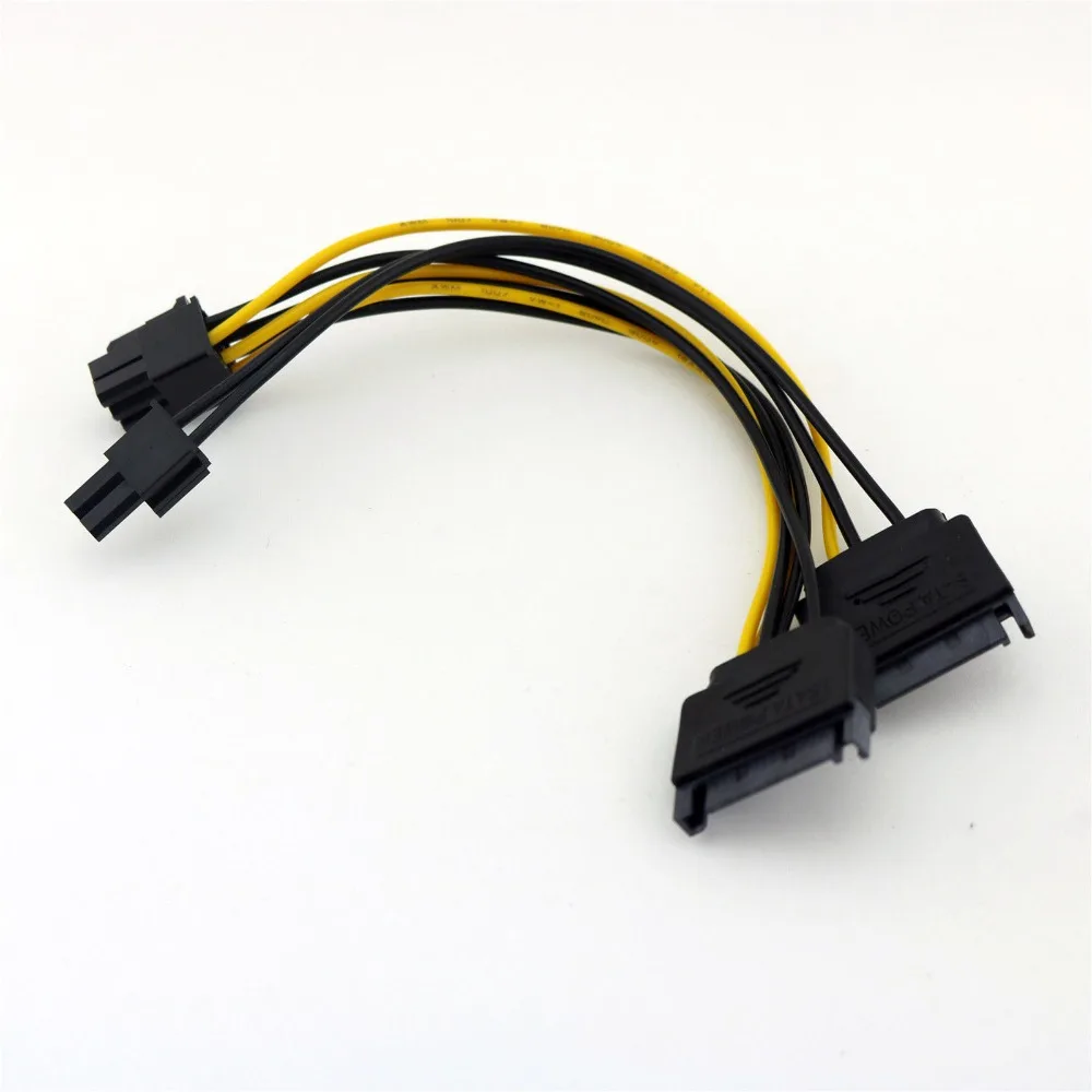10x двойной SATA 15 контактный разъем для PCI E Express 6 + 2 8 гнездовой видео питания адаптер