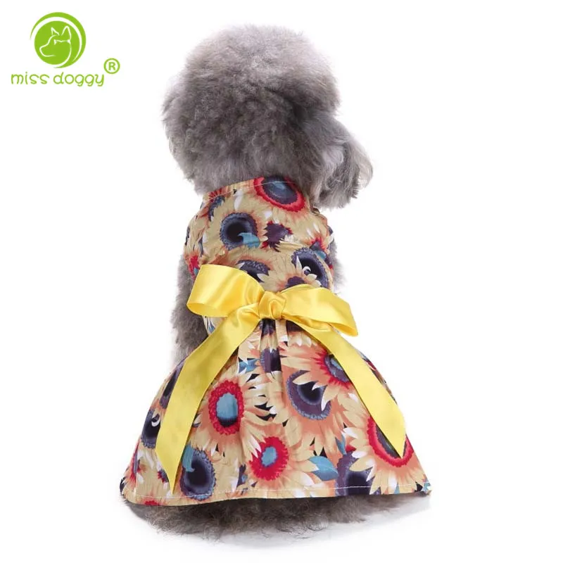 Новое поступление красочное милое Цветочное платье для собаки мягкая моющаяся