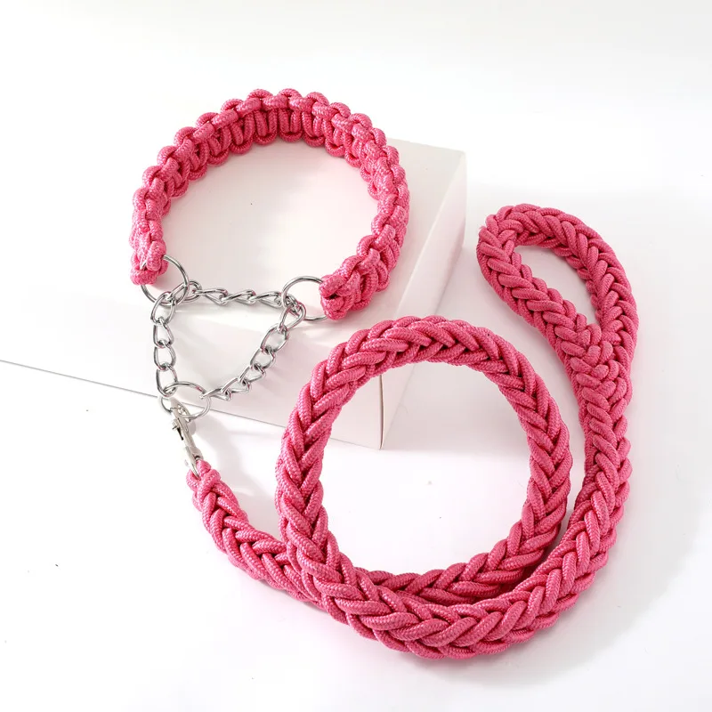 Pink Set Petshy 1,3 м большой поводки для питомцев, собак металлический P цепи пряжки Двухрядное выдвижной автоматический поводок для средние и большие собаки - Цвет: Pink Set