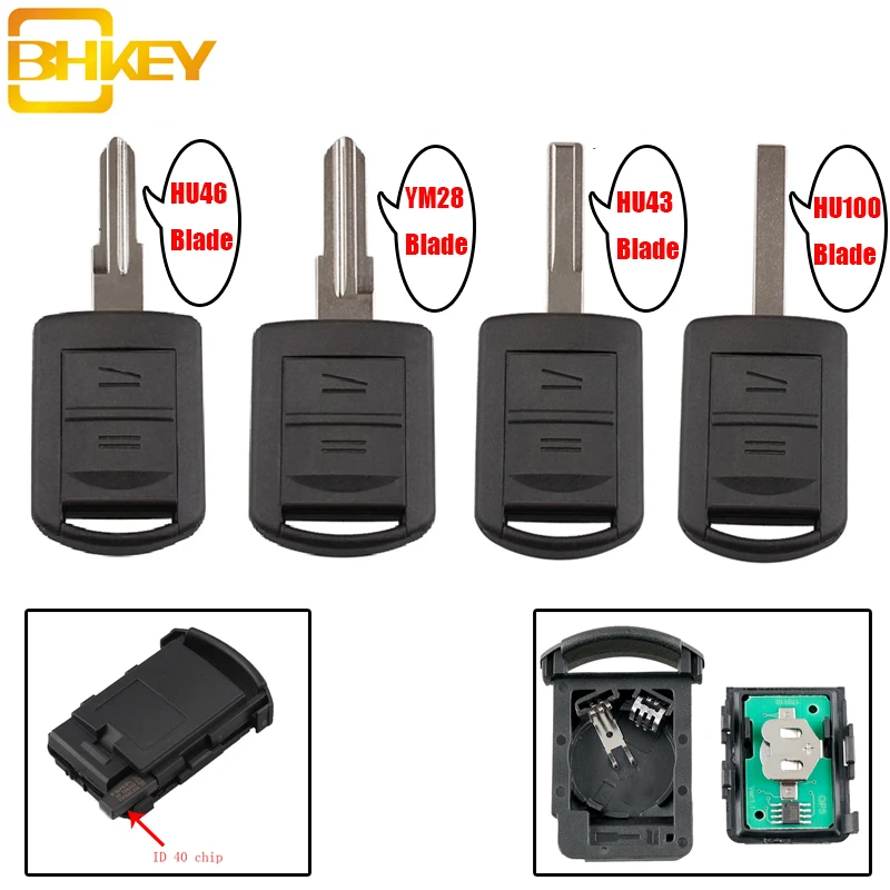 BHKEY 2 кнопочный Автомобильный ключ для Vauxhall Opel Corsa C Combo Tigra Meriva Agila чехол