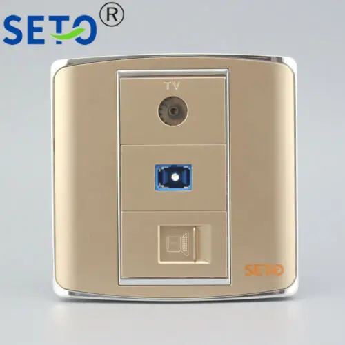 86 Тип один порт RJ45 Cat5e сетевая Lan + TV SC розетка Keystone Лицевая панель|Электрические