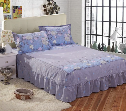 

3D NEW Soft BED Fitted Sheet BED Skirt AND 2 Pillowcases Queen King Sizes