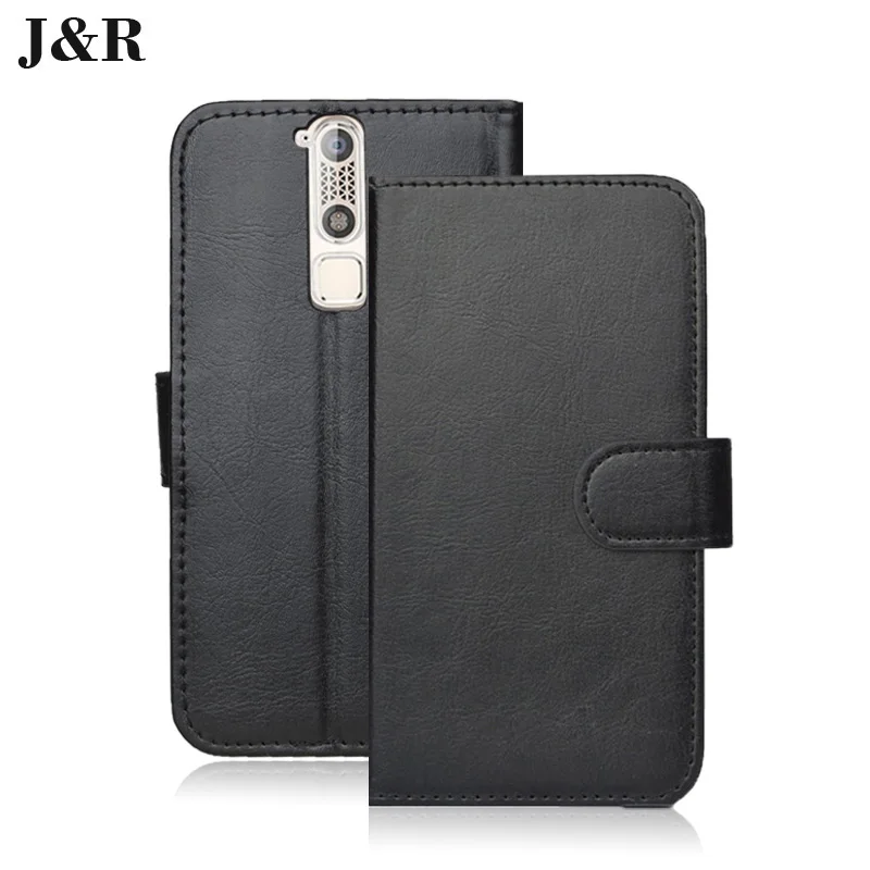 Кожаный чехол J & R для zte Axon Mini телефона s книжка в стиле книги черный цвет 4