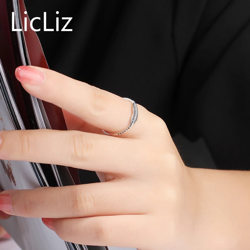Женское кольцо с листьями LicLiz старинное из стерлингового серебра 925 пробы
