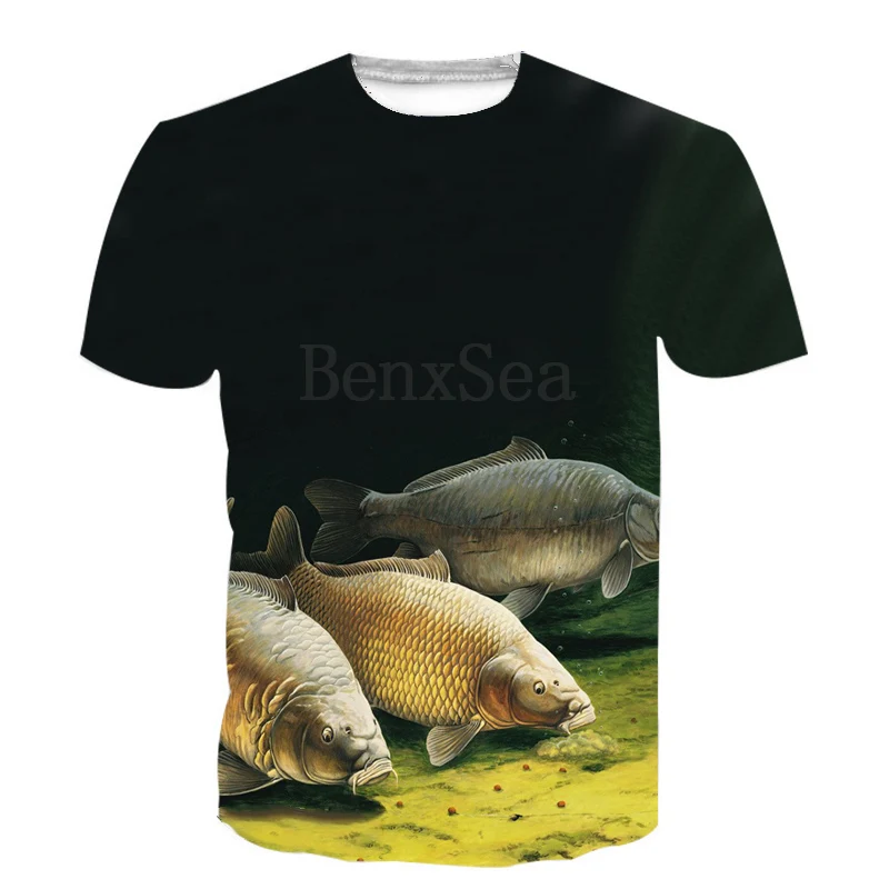 Мужская и Женская 3D футболка Fish веселая рыбка из модала с цифровым принтом в
