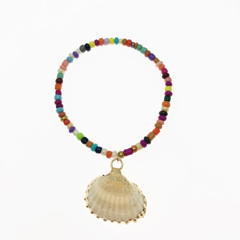 Простой женский браслет из разноцветных бусин Богемские браслеты ручной работы