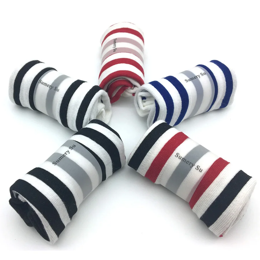 5 пар/лот женские Короткие хлопковые носки в полоску японском стиле | Женская
