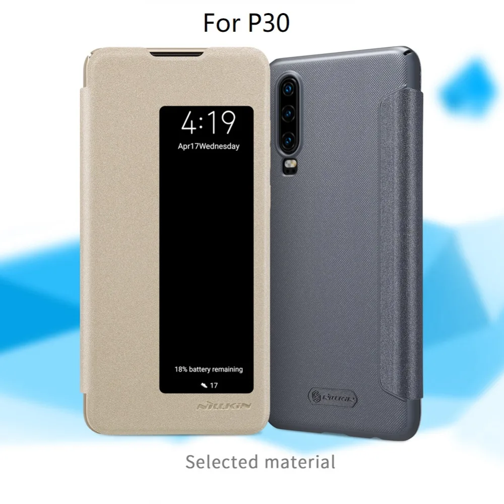 For Huawei P30 Pro cases Nillkin Sparkle PU Flip leather case cover lite nova 4e P20 Mobile Protective |