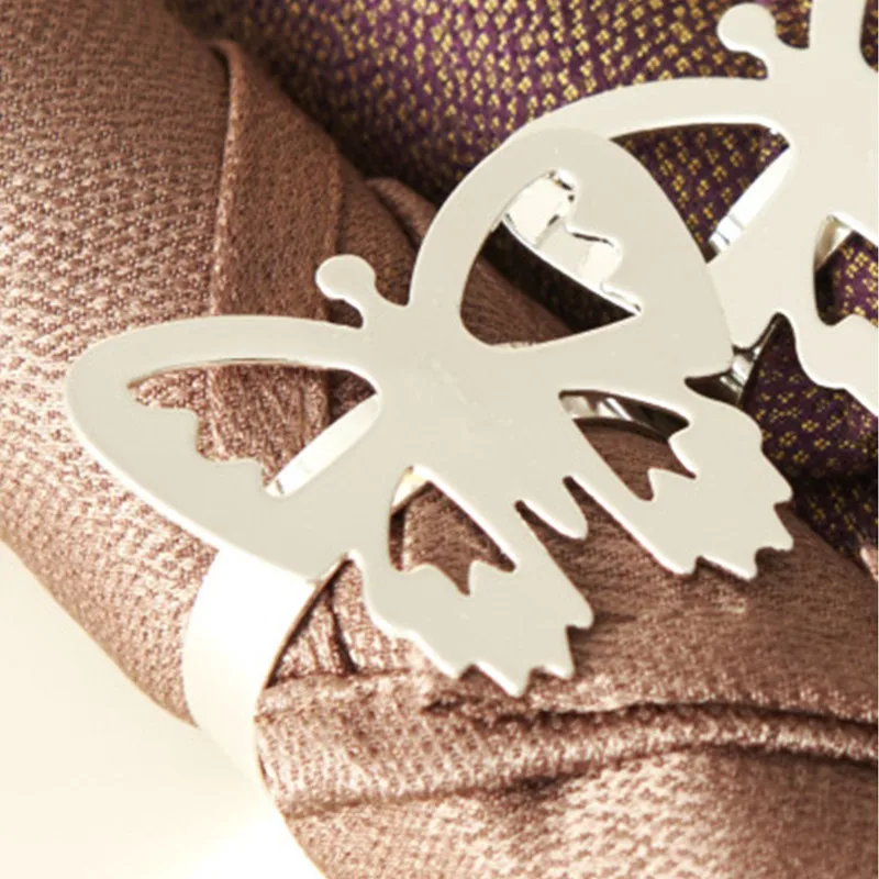 Творческий Европейский 4 шт. Бабочка кольцо Для Салфеток Пряжки для Отеля