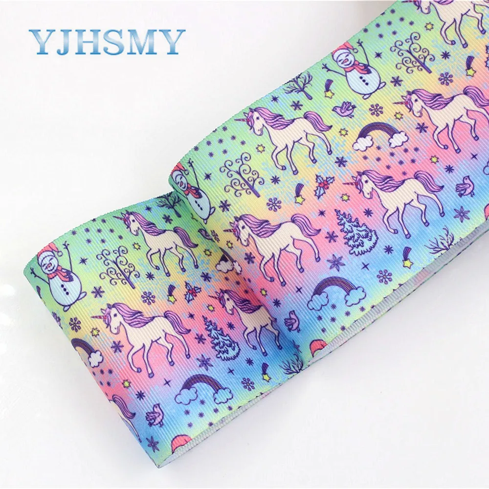 YJHSMY G 18604 327 75 мм 5 ярдов мультфильм лошадь печатных grosgrain ленты одежда аксессуары