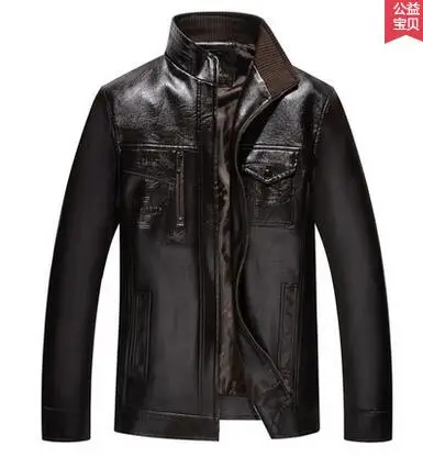 Spring and autumn casual PU jackets mens motorcycle leather jacket men jaqueta de couro masculino stand collar black