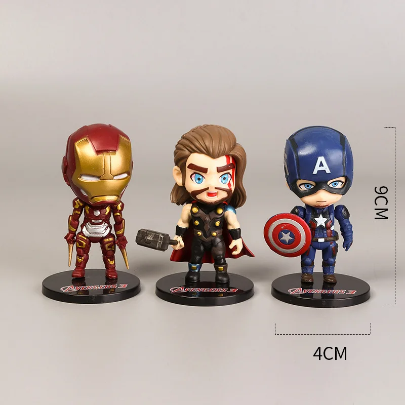 6 шт. домашнее украшение Marvel Cinematic Q версия Мстителей полный набор стальных