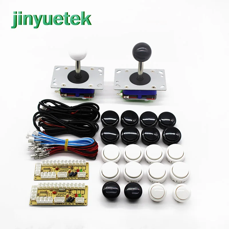 white arcade kit Аркадная машина sanwa шкаф консоль Кнопка бартоп 10 Кнопка 2 джойстика 2 линии передачи данных печатная плата для ПК ps4 ps3 телефон - Цвет: white arcade kit
