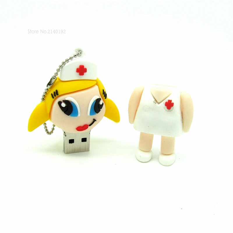 Мультяшный милый длинный флэш-накопитель для медсестер Флэшка Мини компьютер