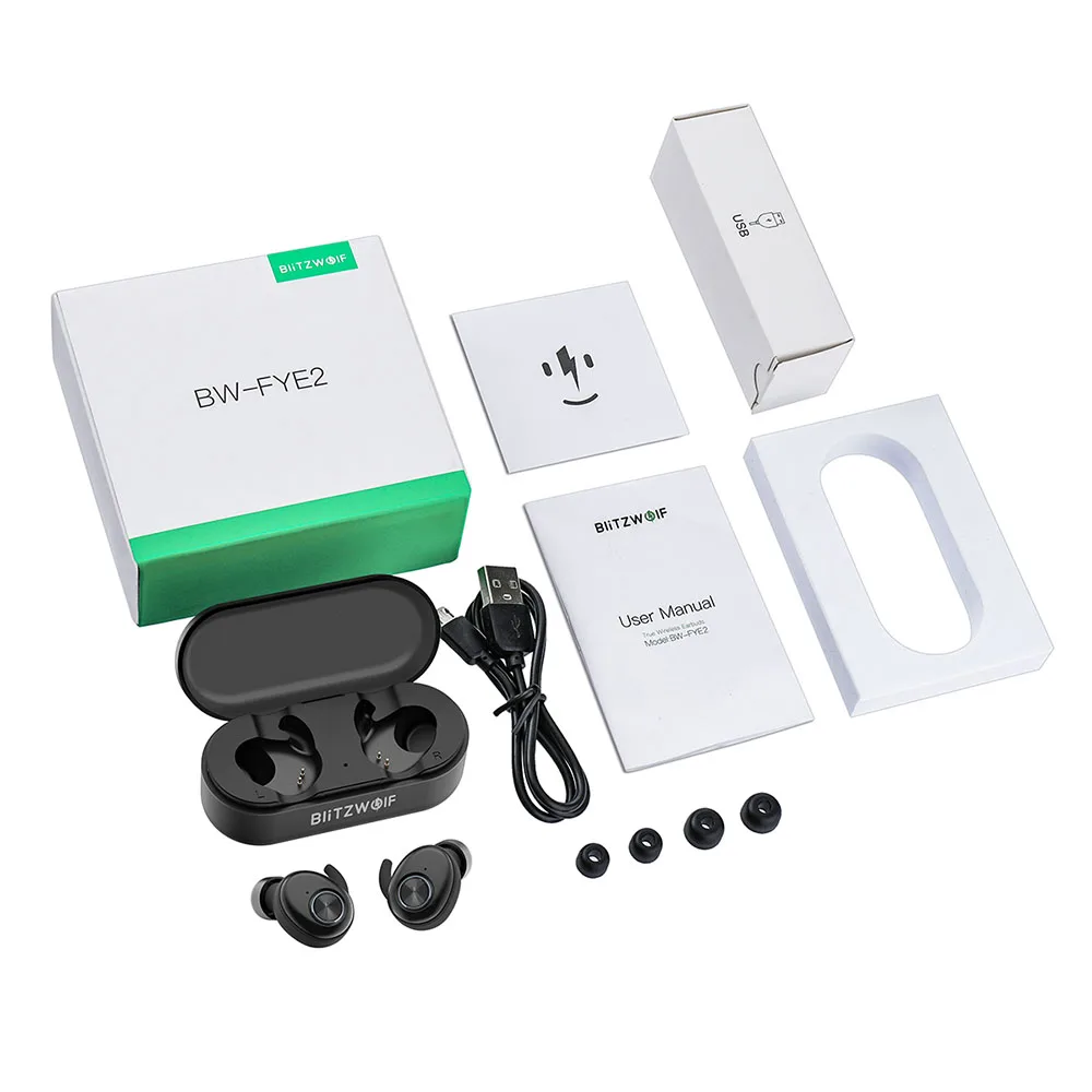 Blitzwolf BW-FYE2 TWS настоящие беспроводные наушники bluetooth V5.0 наушники спортивные наушники Hi-Fi стерео звук звонки гарнитура наушники