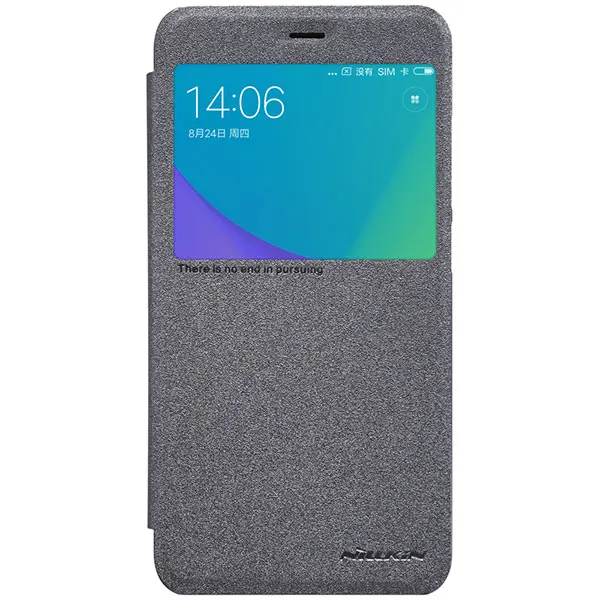 Nillkin чехол для телефона для Xiaomi Redmi Примечание 5A чехол блестящий кожаный чехол для Redmi Note 5 окно полное покрытие защита флип чехол s - Цвет: Grey