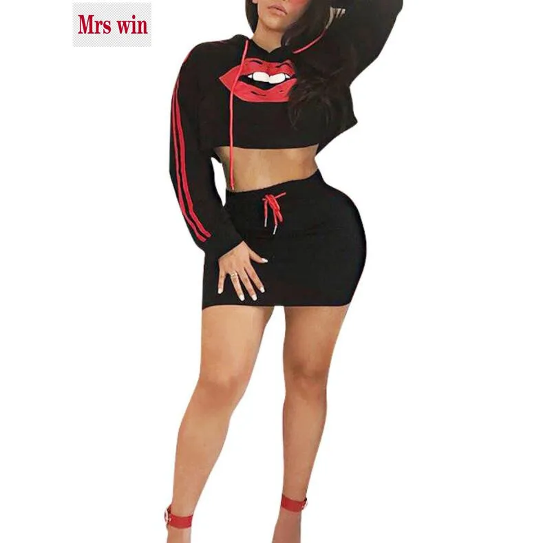 2018 Повседневное Для женщин костюм сплайсинга печать с длинным рукавом капюшоном