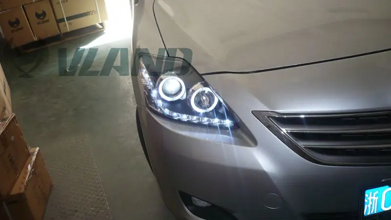 Автомобильный головной светильник VLAND от производителя для Vios, светодиодный головной светильник 2008 2013 для Yaris, головной светильник с ксеноновыми линзами для проектора