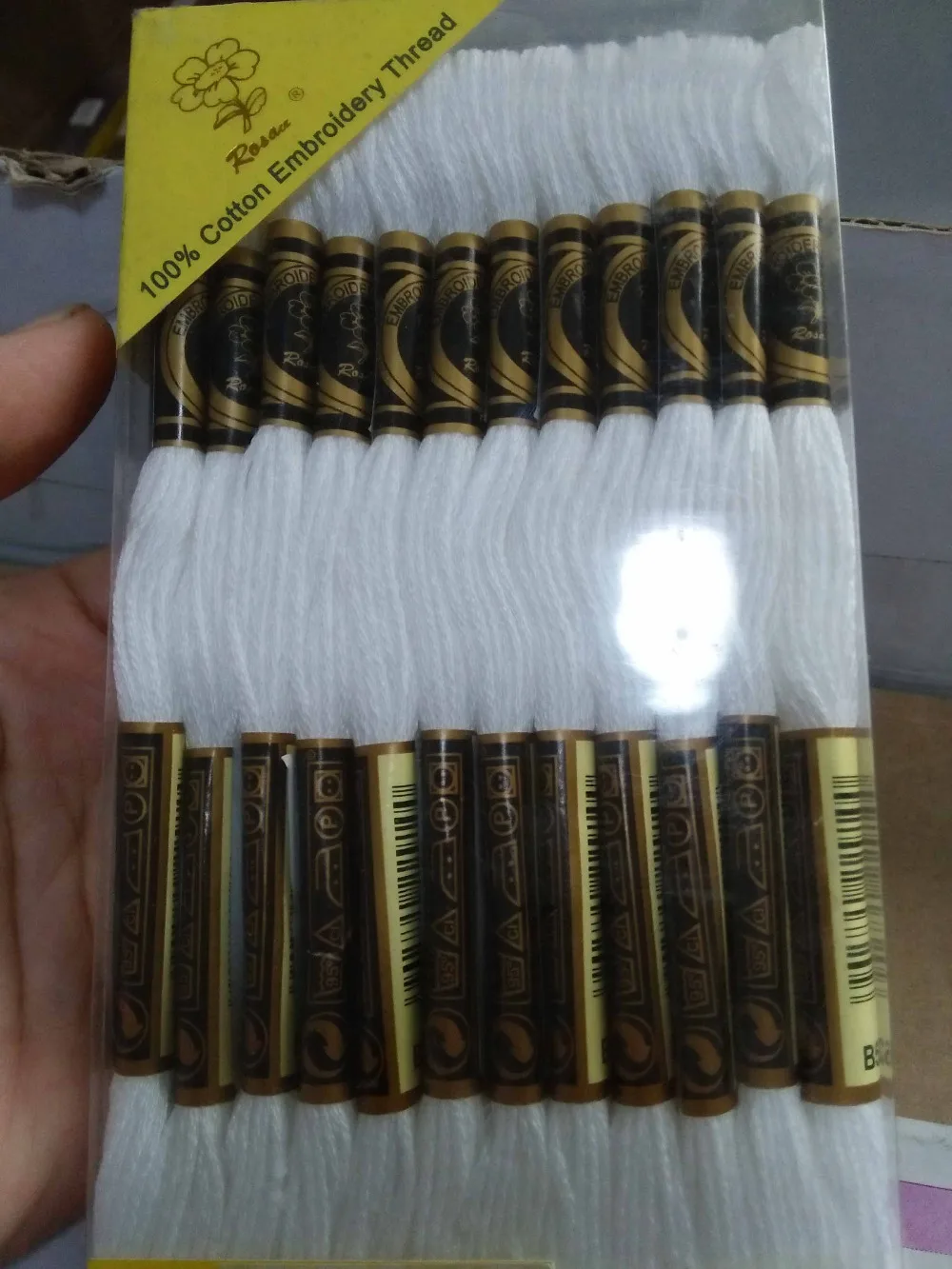 

Amishop Top Quality 100% Cotton Embroidery Cross Stitch Floss Thread Rosace B5200 5200 White, Equal DMC B5200, 8 Meters X 12pcs