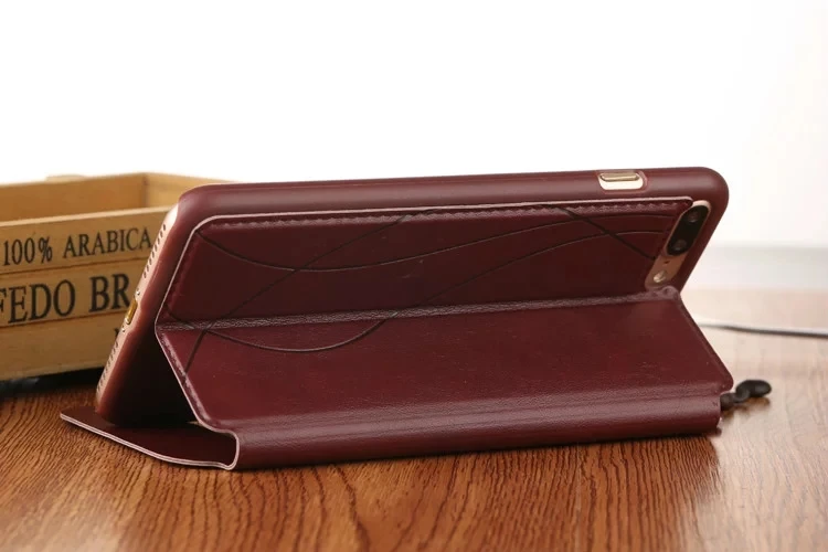 Люкс Ретро Для iphone 7/7 plus Кожа Флип Стенд Крышка случаи Вид из Окна и Окно Сенсорный