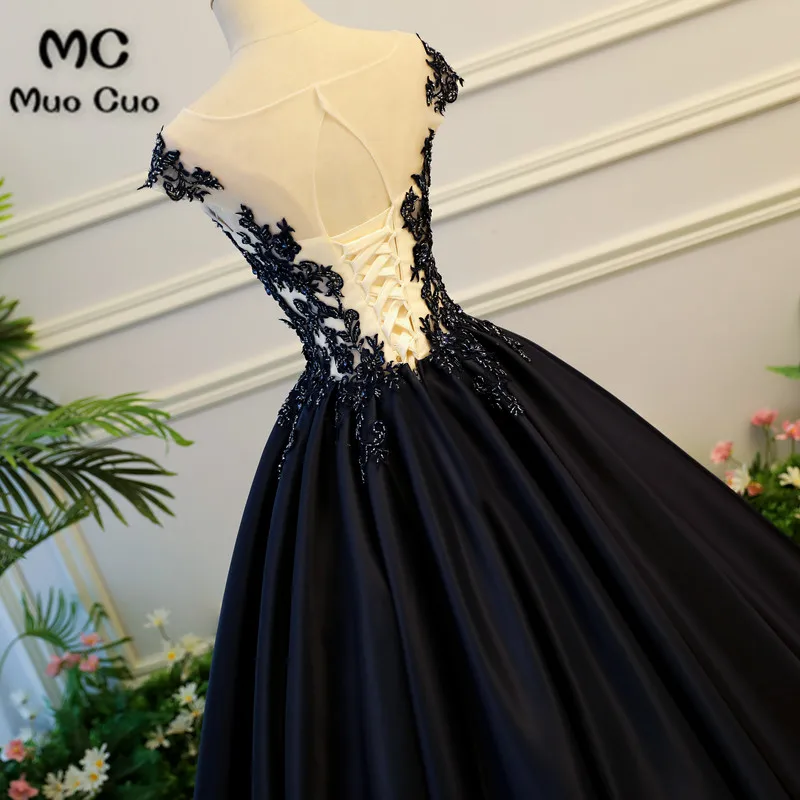 2018 бальное платье черное пышное атласное с кружевом Vestido De Quinceanera элегантное 15 лет