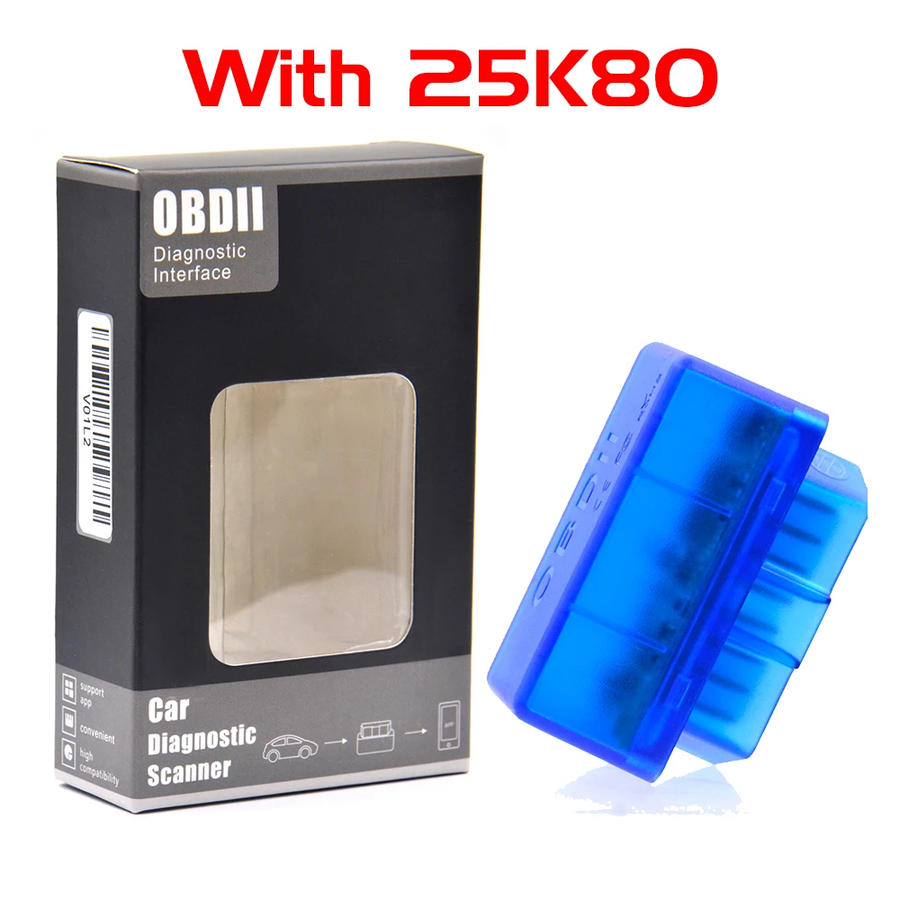 Диагностический сканер 25K80 Mini Elm327 V1.5 Bluetooth OBD2 автомобильный диагностический
