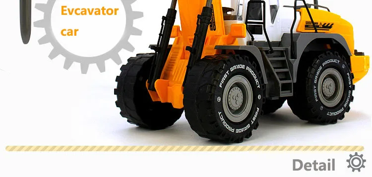 Infant Shining Engineering Cars 1:22 Excavator Model Toys Plastic Construction Vehicle for Children Boys Gift Toy