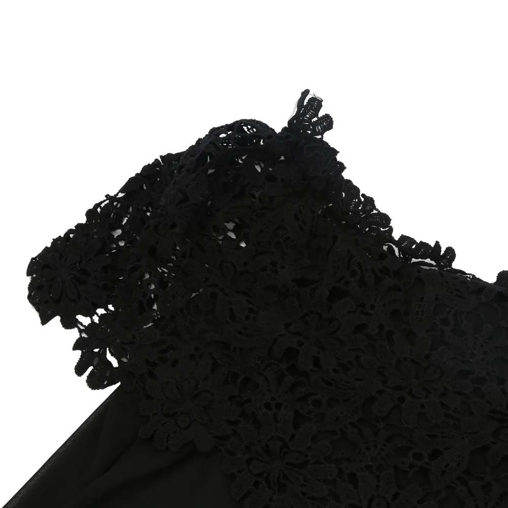 Летняя женская блузка белая шифоновая элегантная с открытыми плечами кружевная