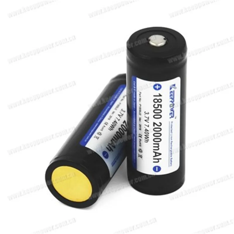 2 шт. Keeppower P1850J2 18500 2000 мАч литий ионный аккумулятор с защитой 3 7 В|rechargeable battery|battery