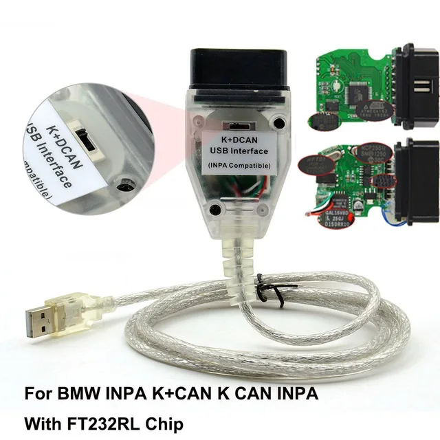 Диагностический сканер OBD INPA K + CAN для BMW с чипом FT232RL и переключателем
