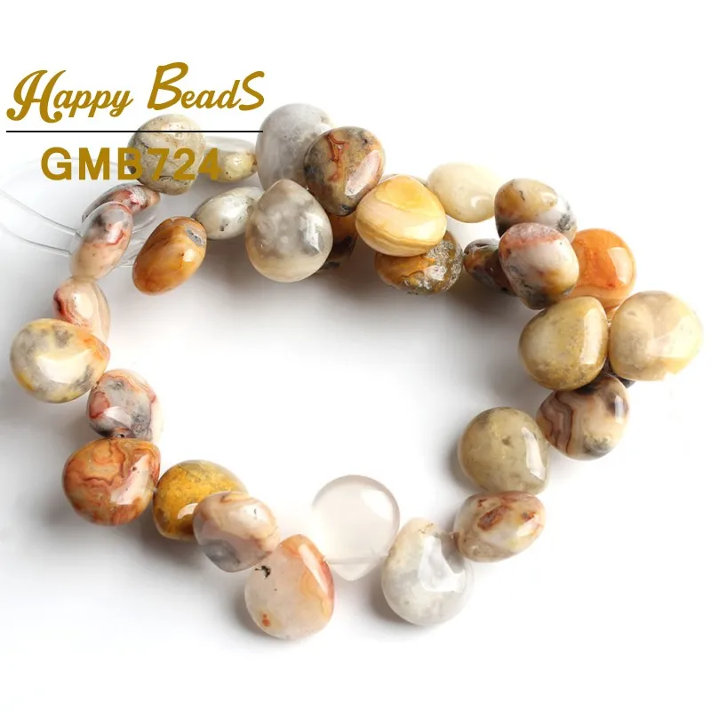 Crazy Agate 10*12 мм натуральный тигровый глаз бирюза Агаты форма капли воды камень бусины для самостоятельного изготовления ювелирных изделий браслет аксессуары 32 шт - Цвет: Crazy Agate