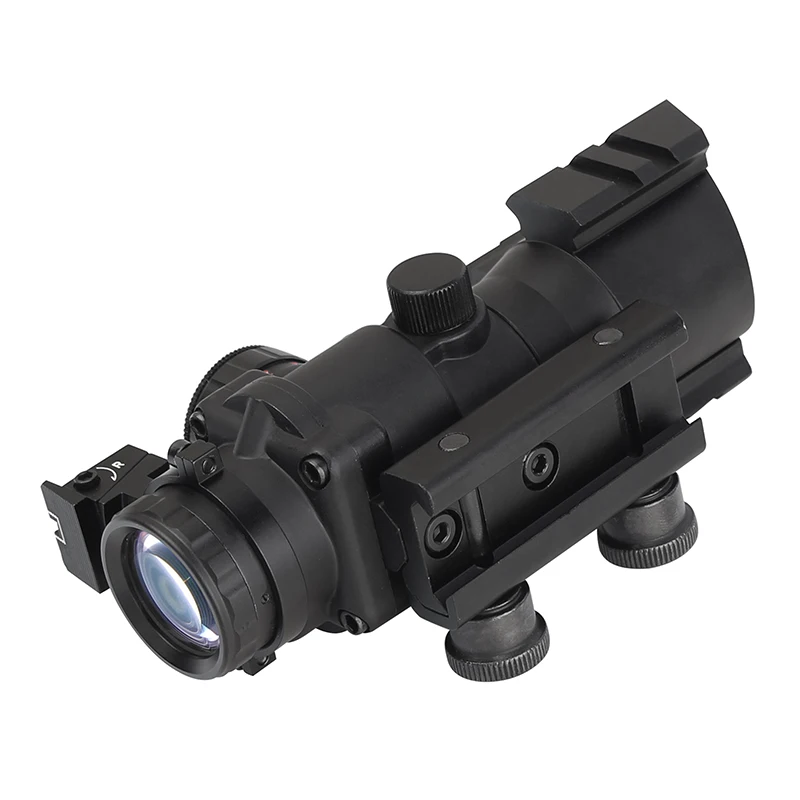 4X32 ACOG оптический прицел Сетка волокно красный зеленый синий с подсветкой Оптический прицел с красной точкой 20 мм рельс для охоты