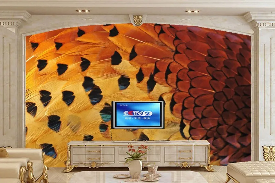 

Custom 3d large murals wallpaper,Feathers Texture modern wallpaper papel de parede,living room sofa TV wall bedroom 3d murals