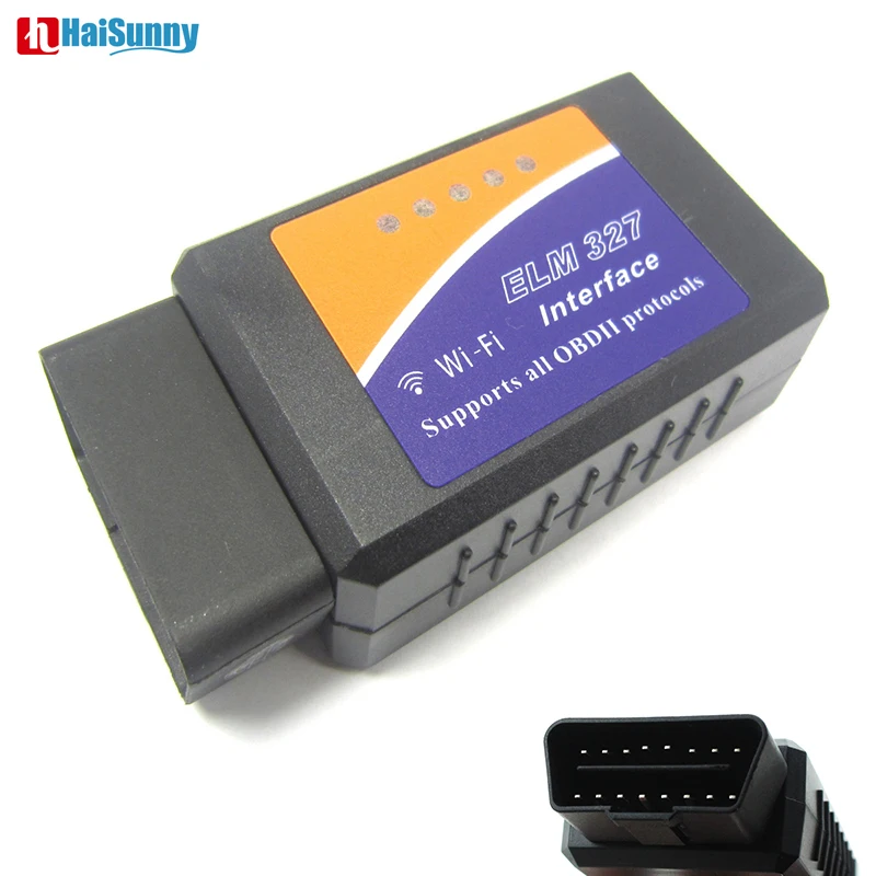 HaiSunny ELM327 v1.5 wifi OBD OBD2 Car Diagnostic Scanner elm 327 wifi 1.5 OBDII WIFI Scanner for  iPhone iPad