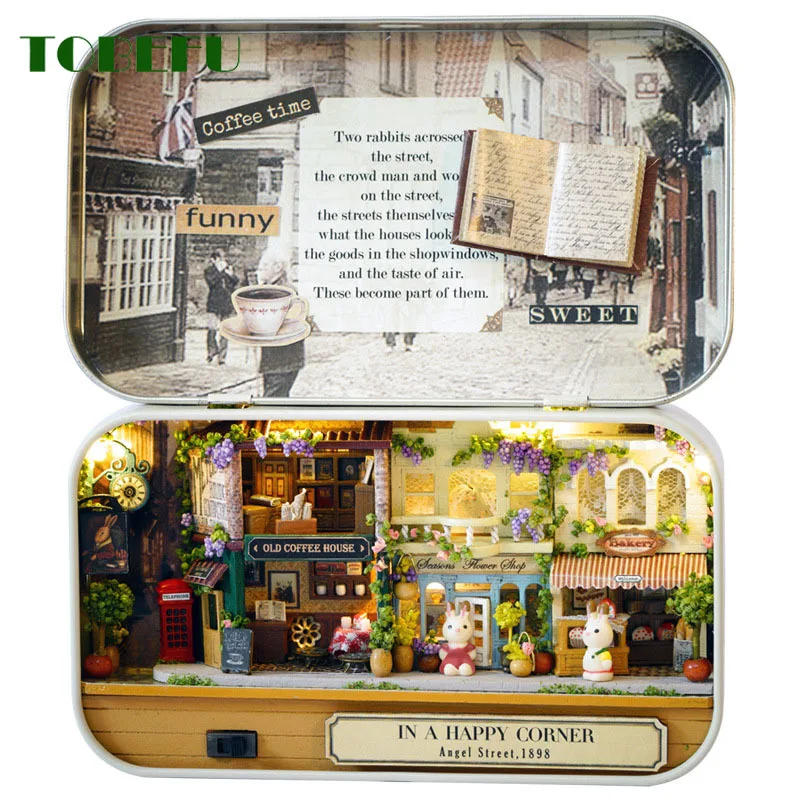 TOBEFU DIY кукла домашняя мебель ностальгические тема миниатюрная сцена Box Theatre