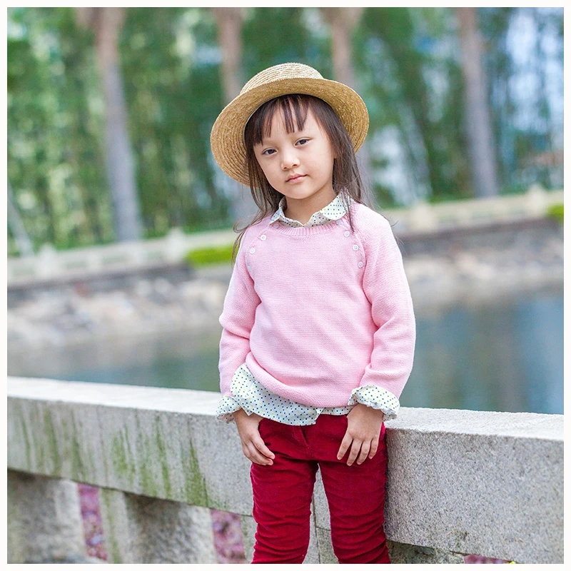 Детская вязаная одежда из хлопка для девочек трикотаж розовый желтый дети