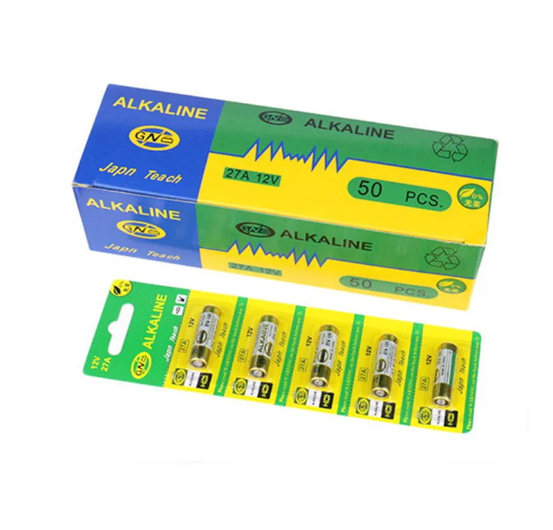 50 шт. 27A 12 V сухая щелочная батарея 27AE 27MN A27 GP27A A27BP V27A L828 для дверного звонка, автосигнализации, музыкальными плеерами, автомобильный пульт дистанционного управления и т. д