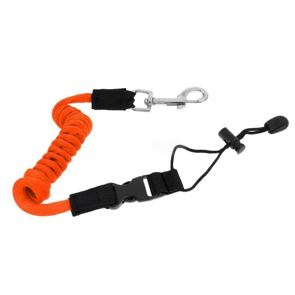 Surfing Lanyard Elastic TPU Kayak Paddle Leash Safety Accessories Wear Resistance Canoe Rope With Snap Clip Fishing Rowing Boats