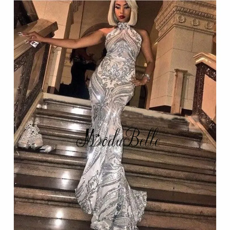 modabelle Sequins Silver Prom Dresses 2019 Vestidos De Gala Off The Shoulder Mermaid Compridos | Свадьбы и торжества