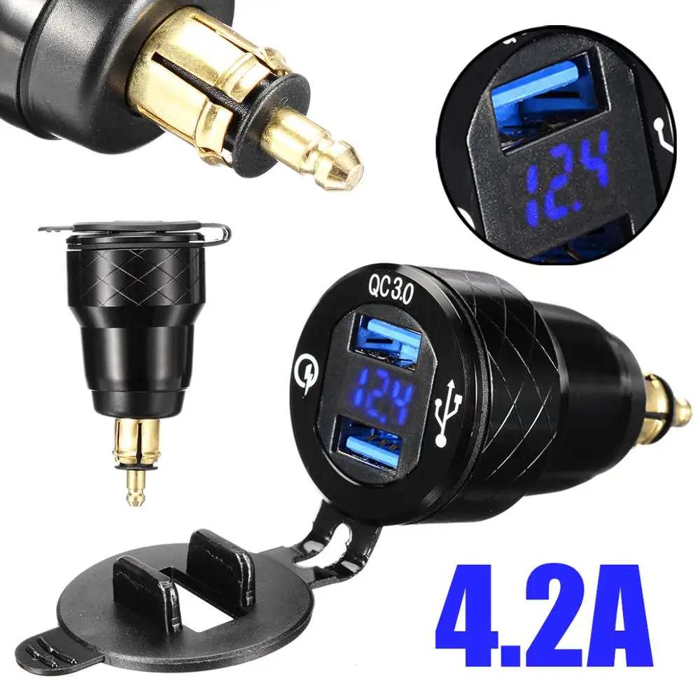 4 2 а алюминиевый адаптер для прикуривателя с двумя USB портами отображение