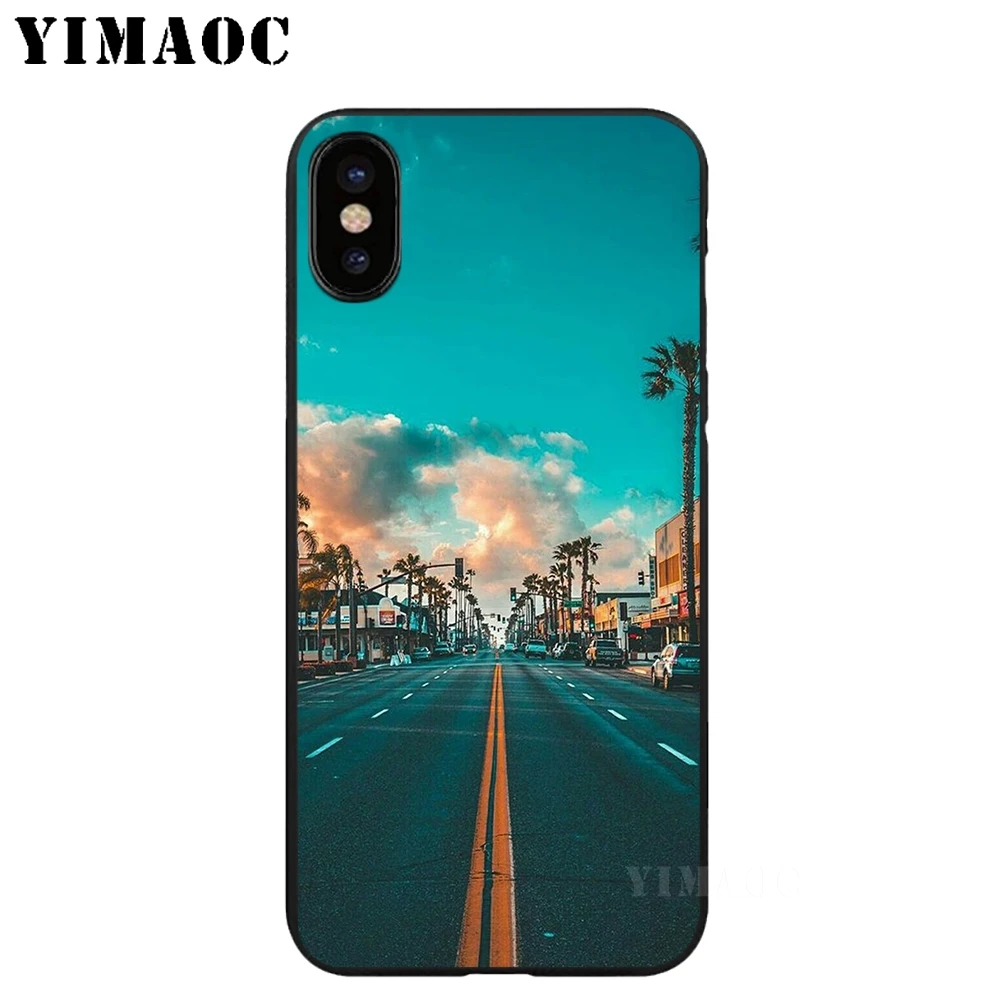 YIMAOC City night scene Soft TPU Black Silicone Case for iPhone X or 10 8 7 6 6S Plus 5 5S SE Xr Xs Max |