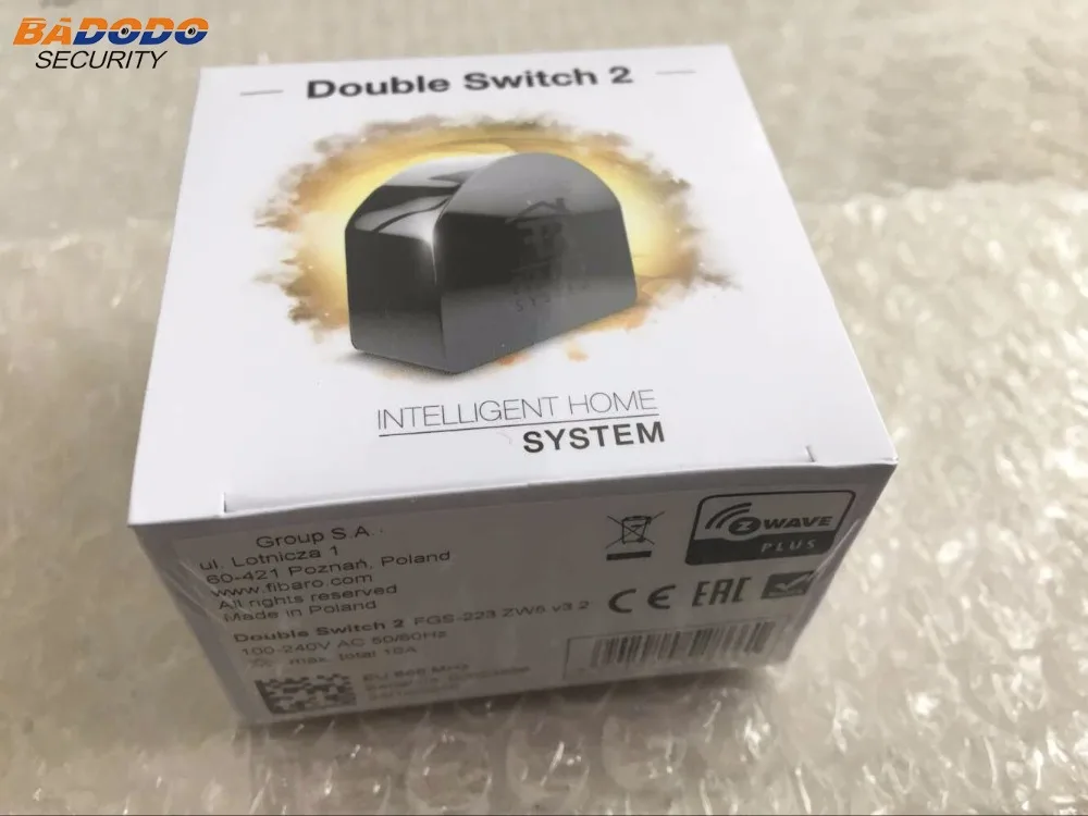 FIBARO беспроводной Z-Wave plus двойной переключатель 2 FGS-223 EU868.42MHz таймер настройки измерения энергии и мощности для выключателей
